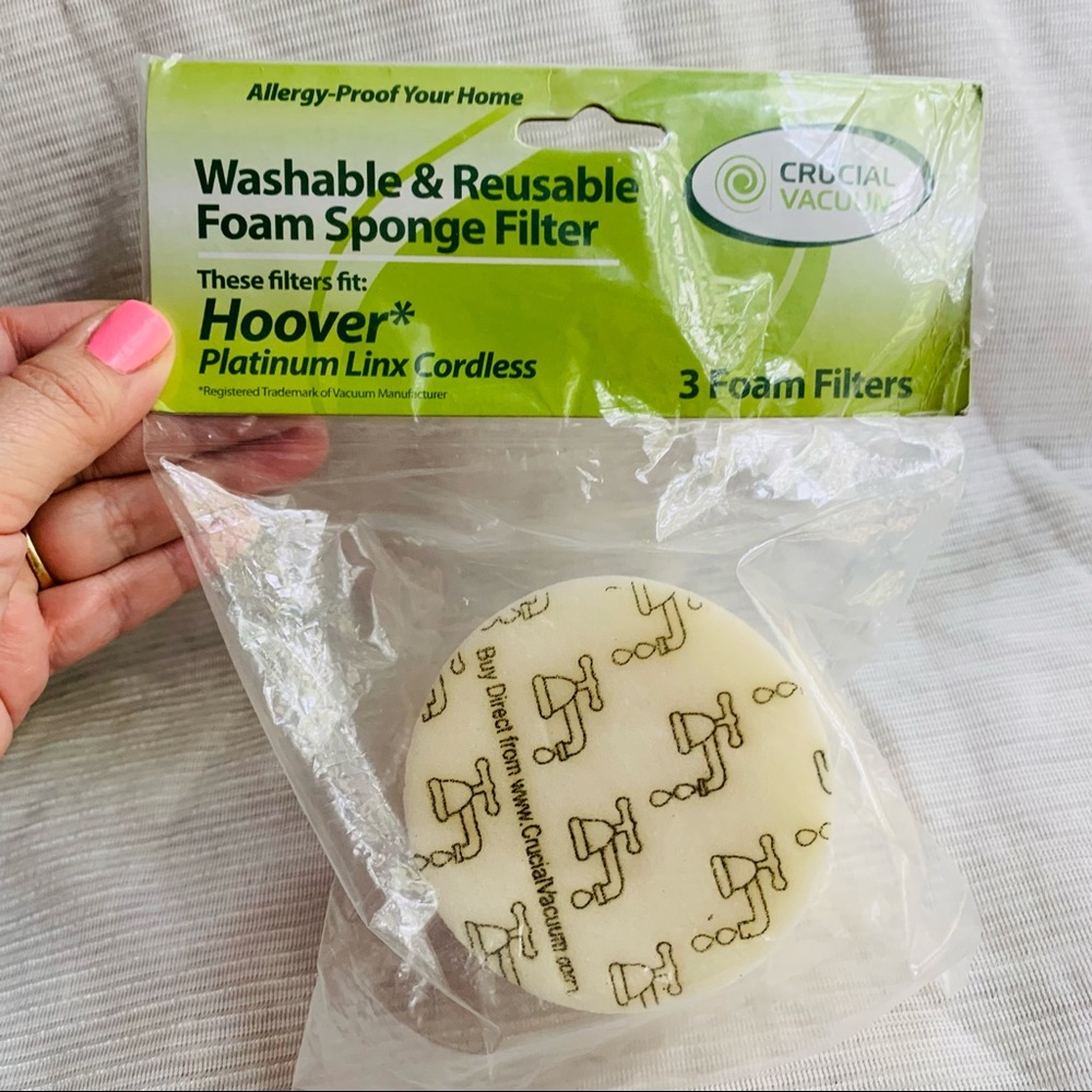 New Hoover 3 washable reusable foam sponge filter fits platinum Linx cordless